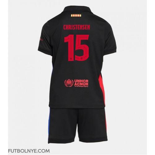 Camiseta Barcelona Andreas Christensen #15 Visitante Equipación para niños 2024-25 manga corta (+ pantalones cortos)